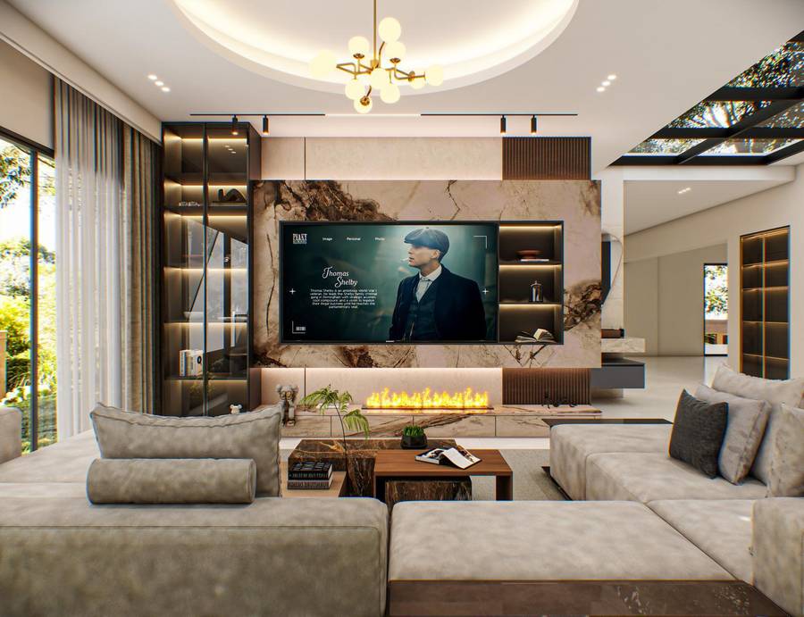 TV Cabinet and Living room interior by Build Studio